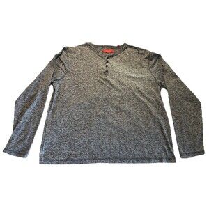Bruno Milano Henley T-Shirt Men's Sz XL Long Sleeve Super Soft Knit Casual Tee